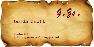 Genda Zsolt névjegykártya